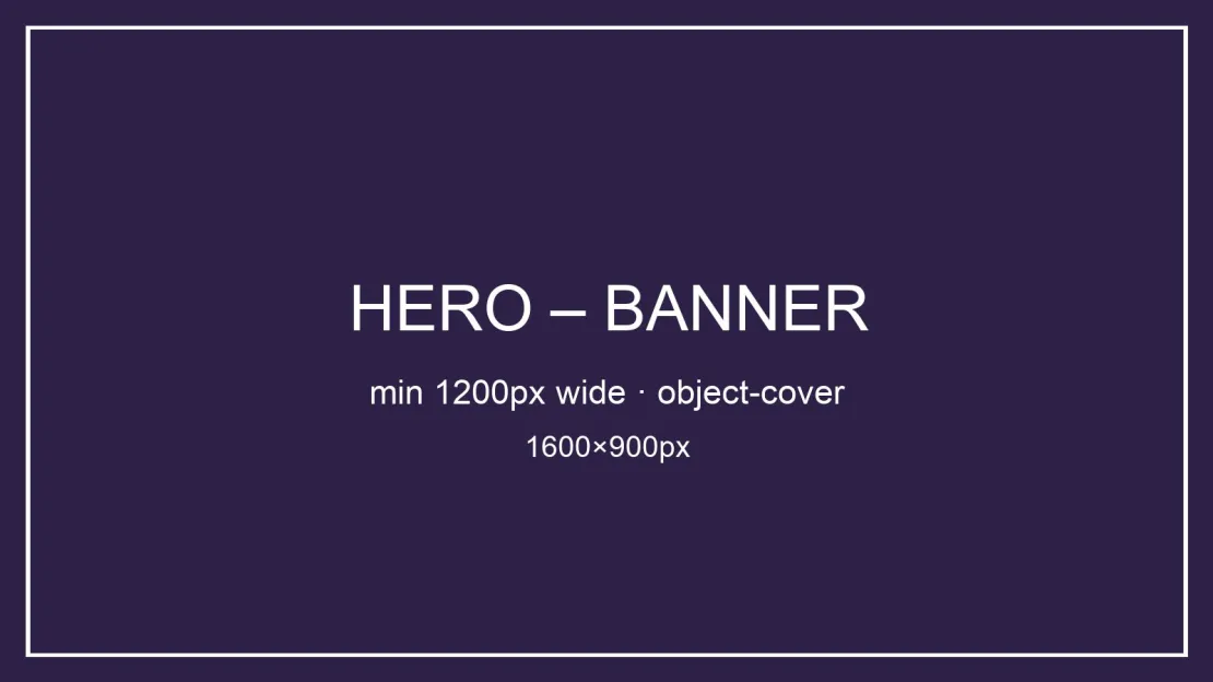 Hero banner with a colored panel